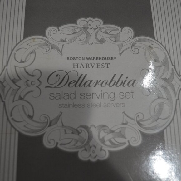 Boston Warehouse Harvest Dellarobbia Salad Serving Set, Stainless Steel, New - Picture 6 of 7
